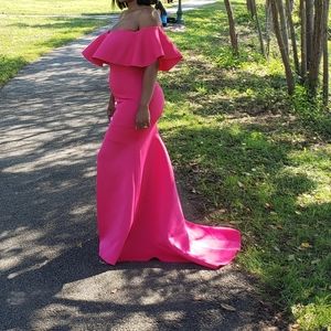 Off Shoulder;maxi special occasion dress